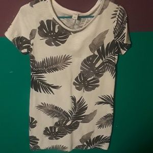 Old Navy white and gray tropical t-shirt dress.